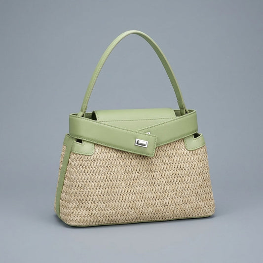 Dion | Borsa in rattan e pelle