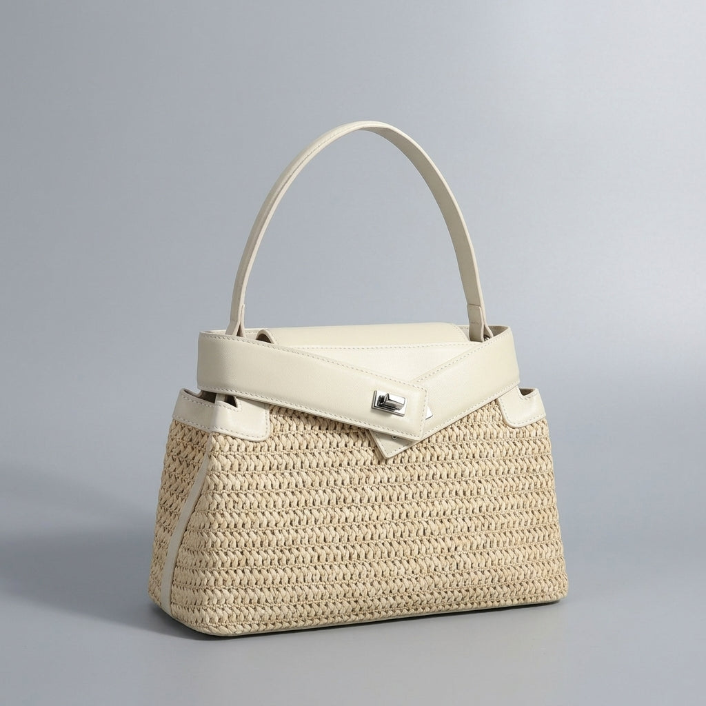 Dion | Borsa in rattan e pelle