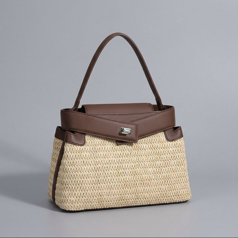 Dion | Borsa in rattan e pelle