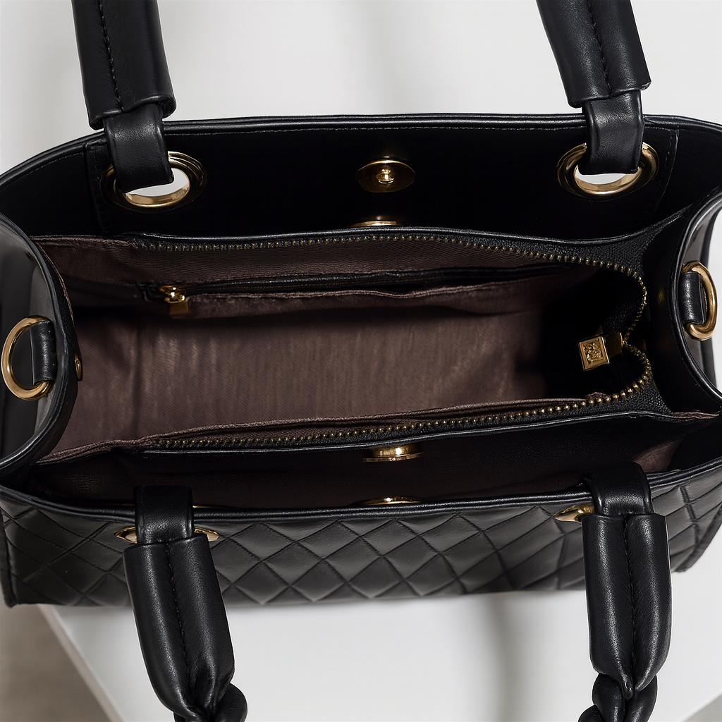Madeleine | Borsa trapuntata con manici intrecciati