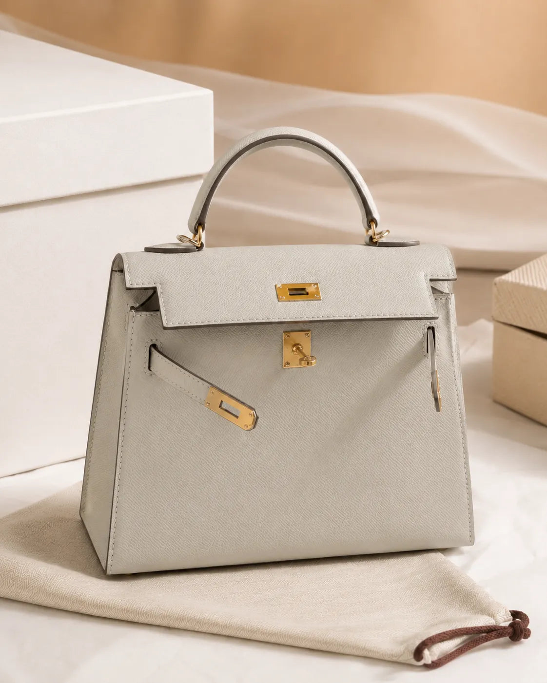 Borsa Celeste color grigio chiaro