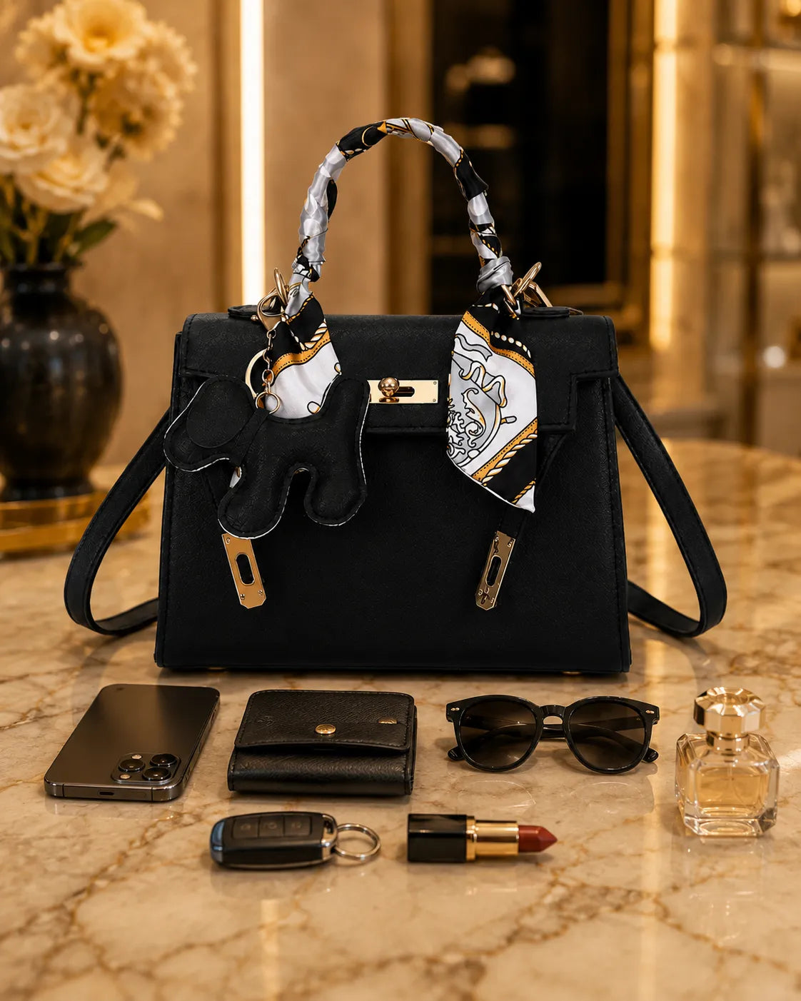 Camille | Borsa a mano con foulard di seta