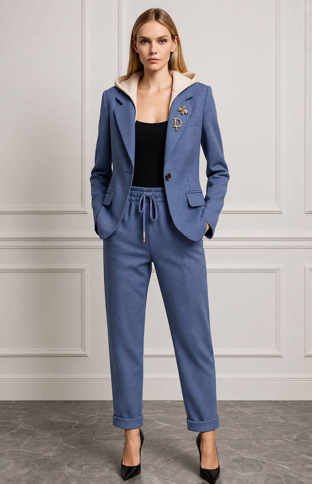 Completo Mad Woman con blazer con cappuccio