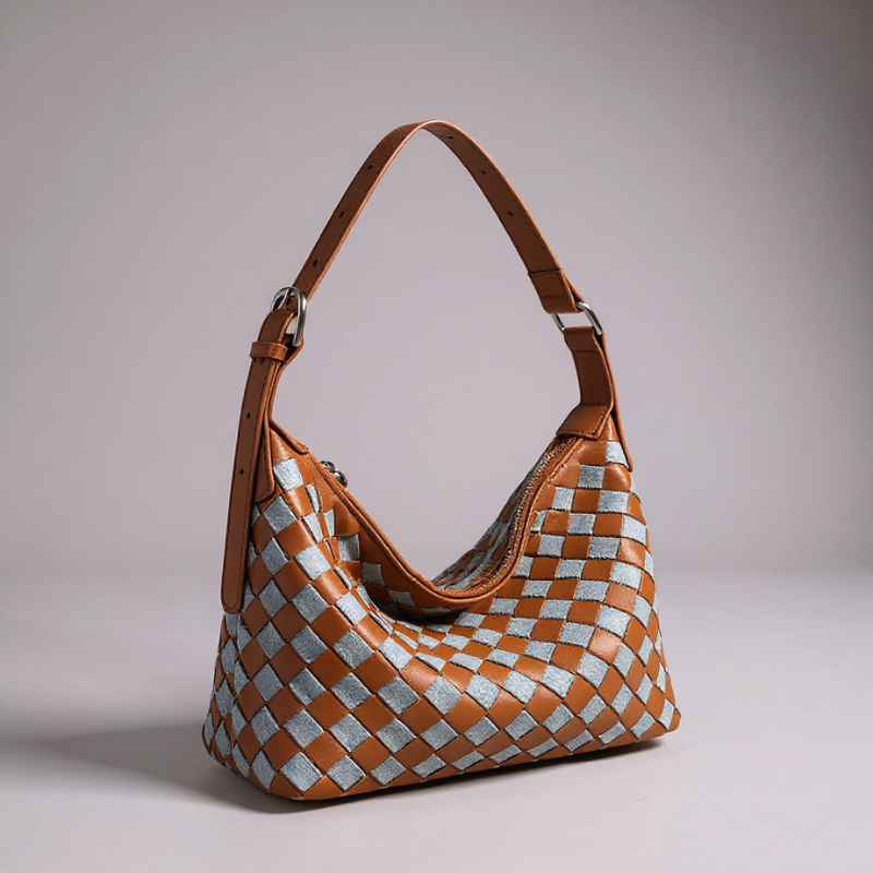 Tori | Borsa hobo intrecciata bicolore