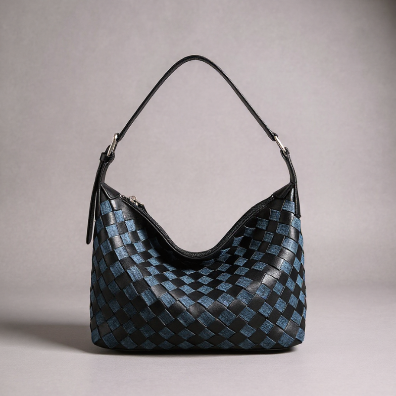 Tori | Borsa hobo intrecciata bicolore