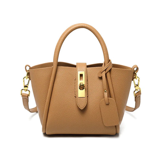 Alina | Borsa a mano in pelle con chiusura girevole