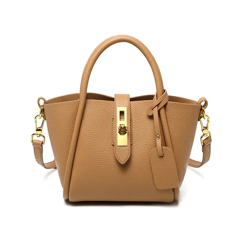 Alina | Borsa a mano in pelle con chiusura girevole
