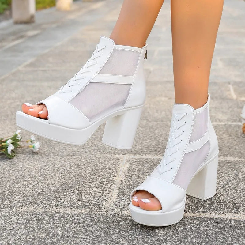 Sienna | Scarpe con plateau e rete