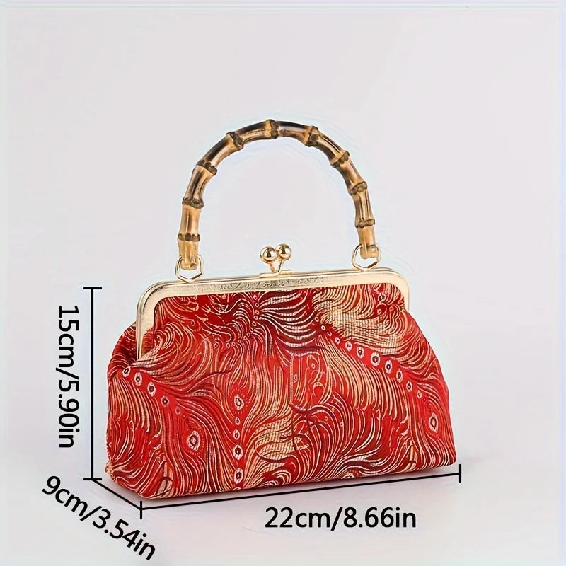 Zaria | Borsa ricamata con manico in bambù