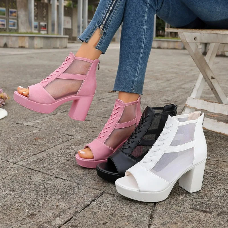 Sienna | Scarpe con plateau e rete