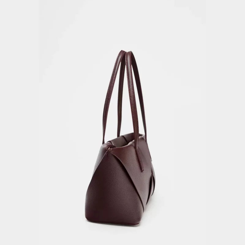 Scultura | Borsa tote allungata plissettata