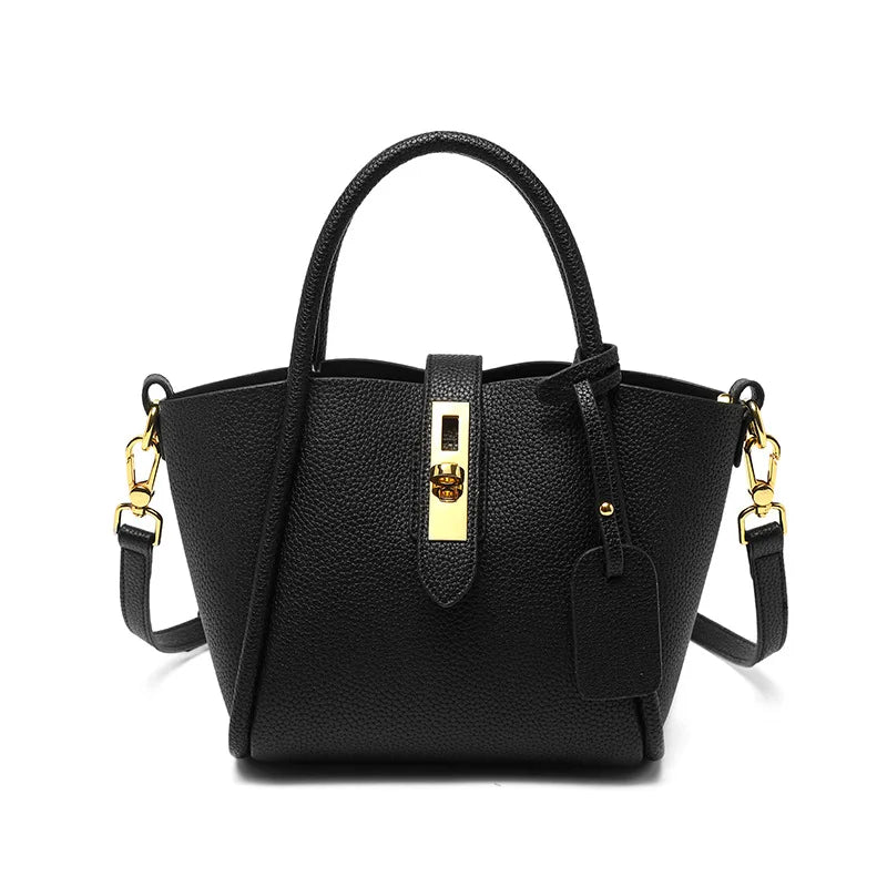 Alina | Borsa a mano in pelle con chiusura girevole
