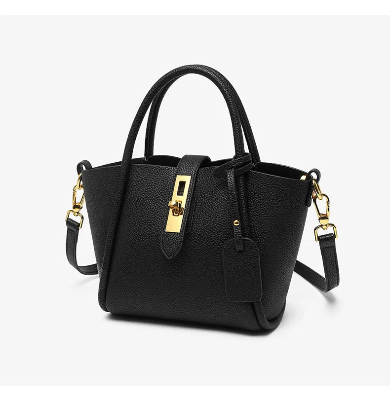 Alina | Borsa a mano in pelle con chiusura girevole
