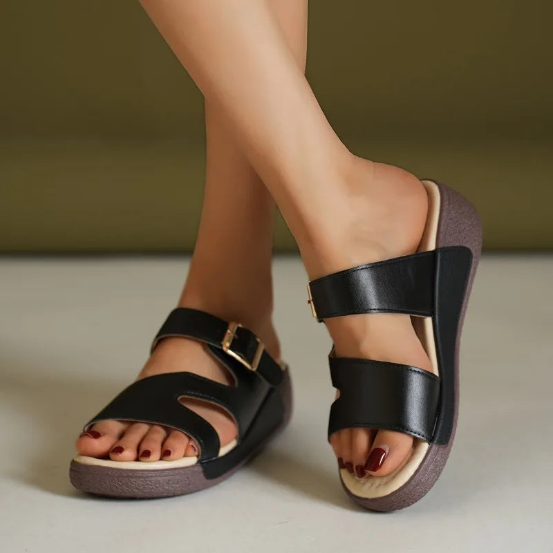 Aria | Sandali in pelle con plateau
