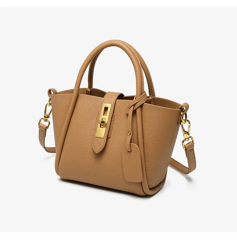 Alina | Borsa a mano in pelle con chiusura girevole