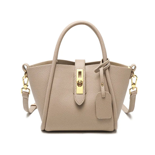 Alina | Borsa a mano in pelle con chiusura girevole