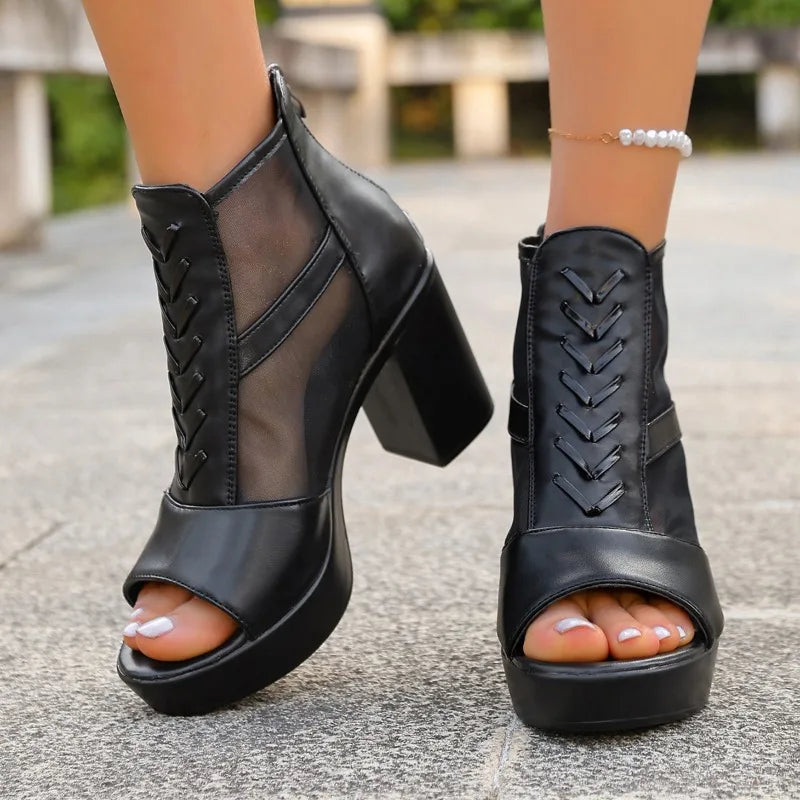 Sienna | Scarpe con plateau e rete
