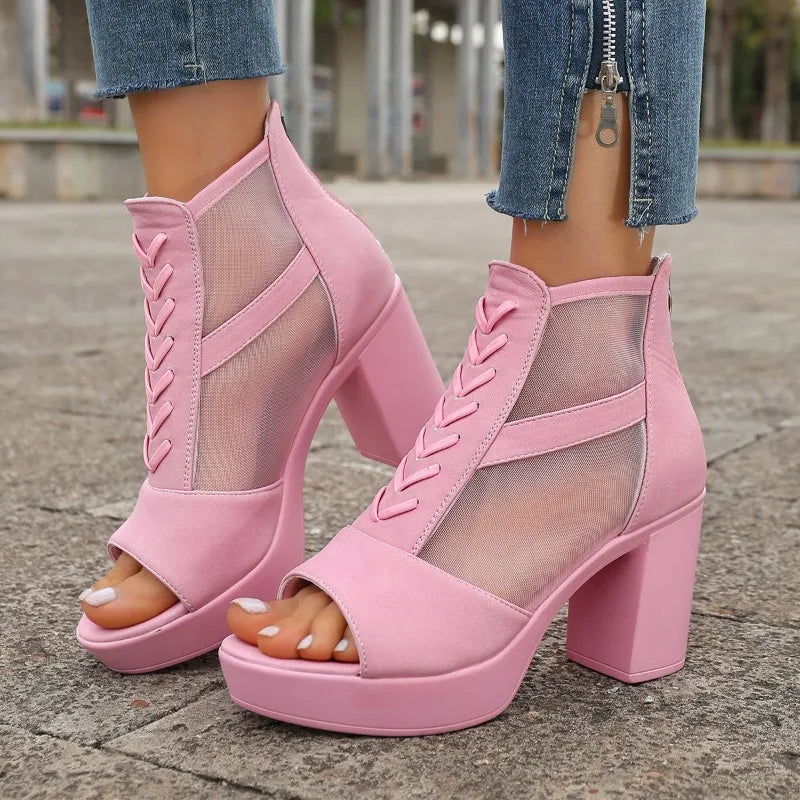 Sienna | Scarpe con plateau e rete