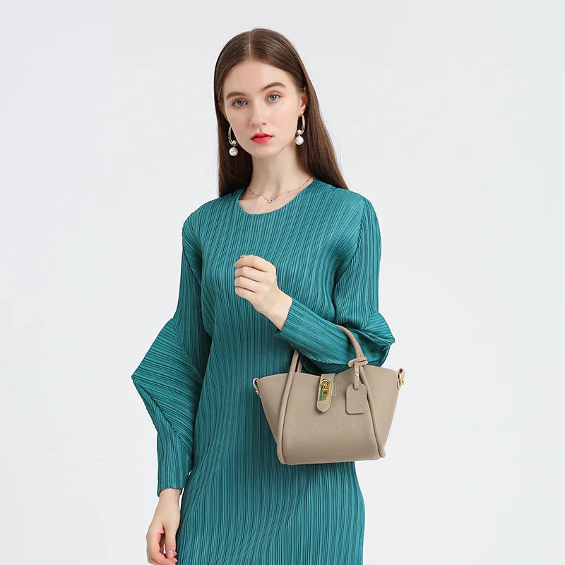 Alina | Borsa a mano in pelle con chiusura girevole