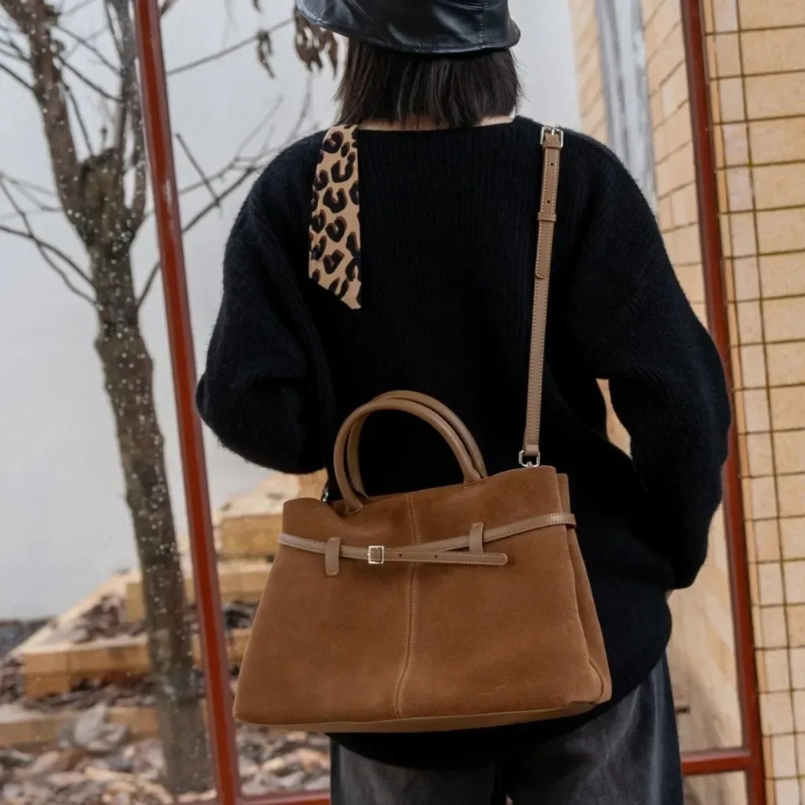 Sutton | Borsa tote in camoscio