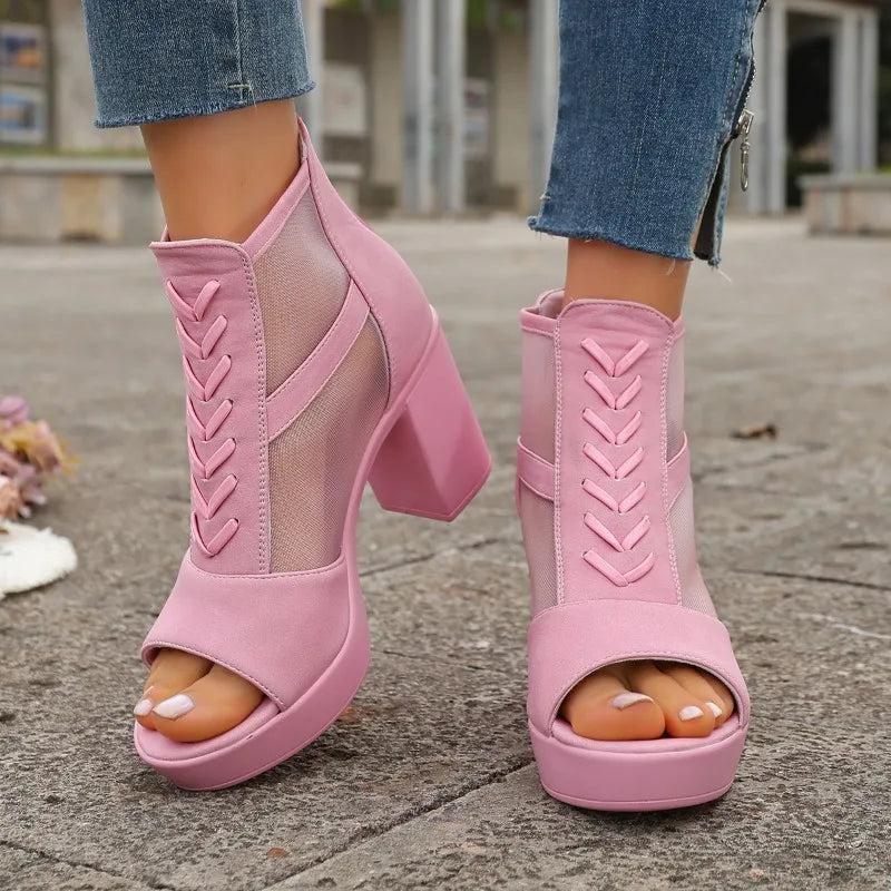 Sienna | Scarpe con plateau e rete