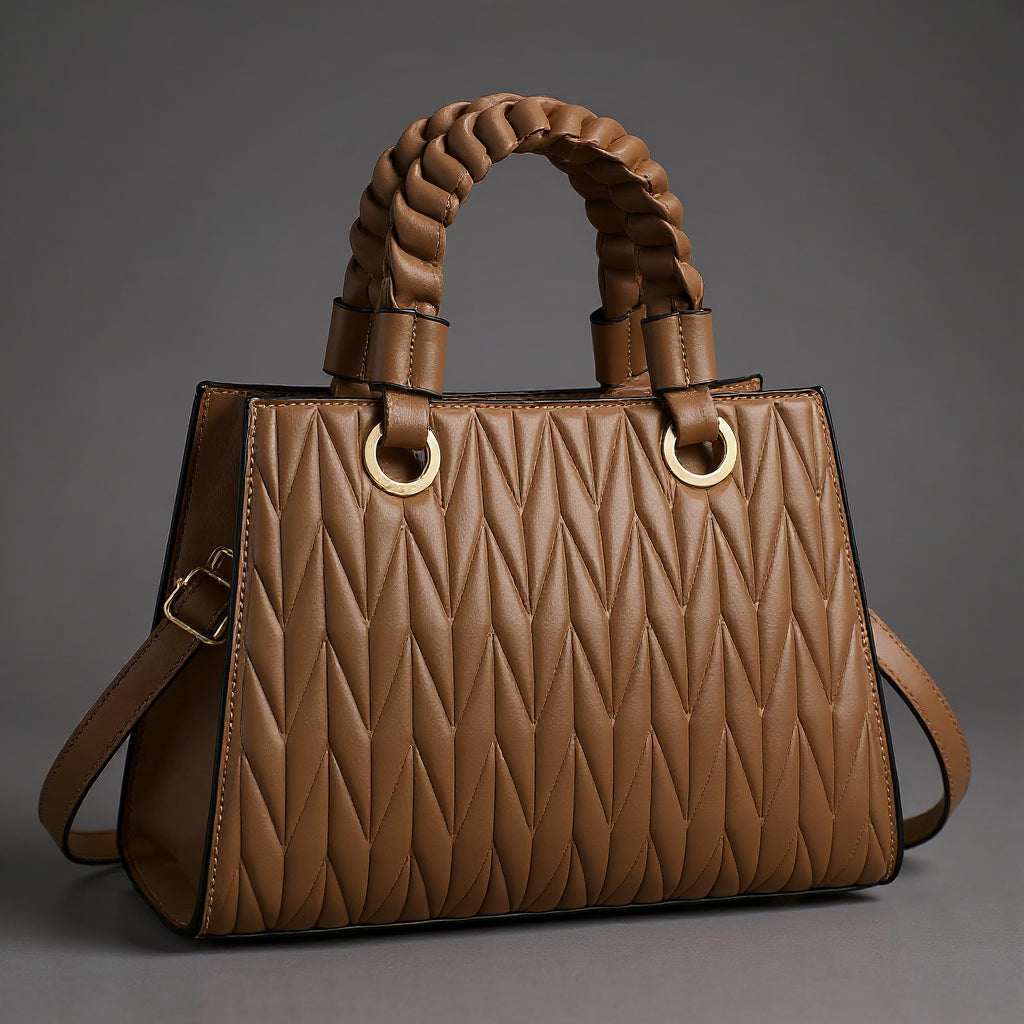 Madeleine | Borsa trapuntata con manici intrecciati