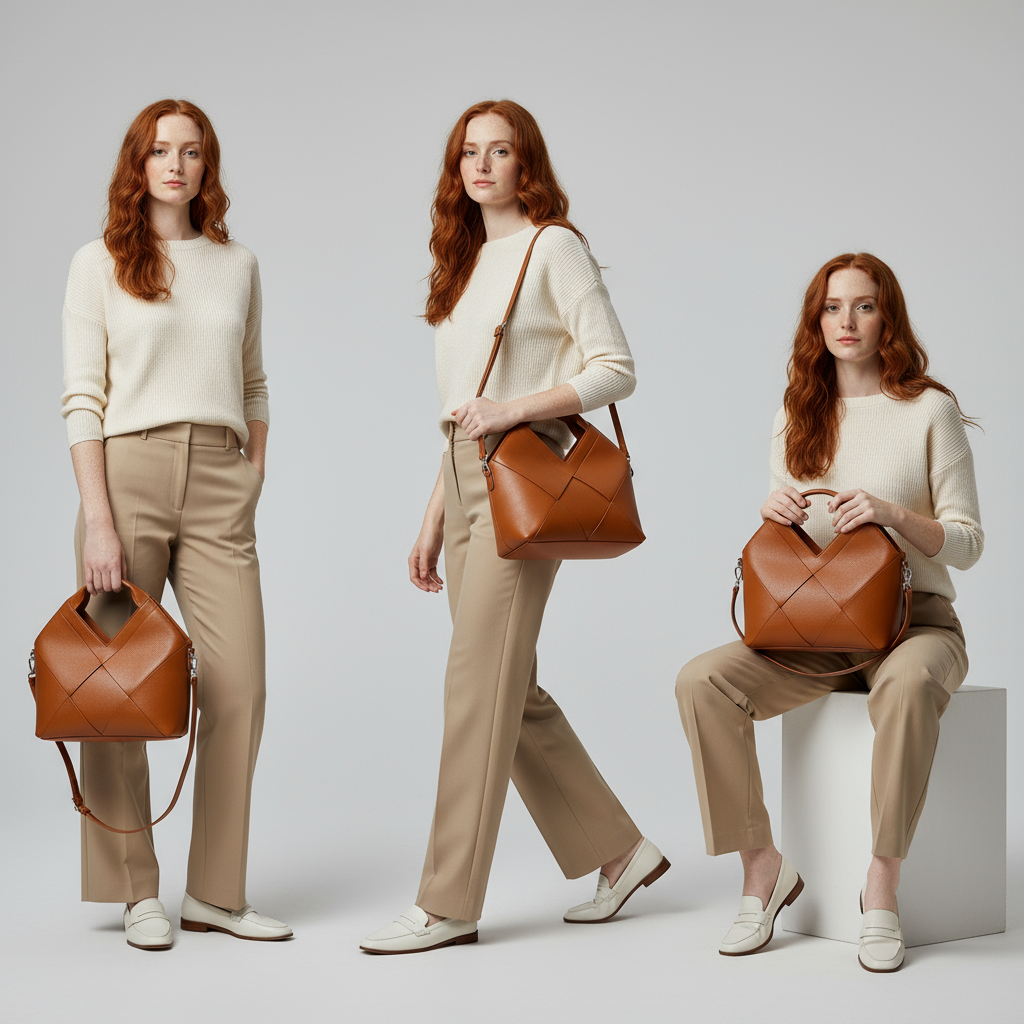 Contour | Borsa in pelle con manico a V