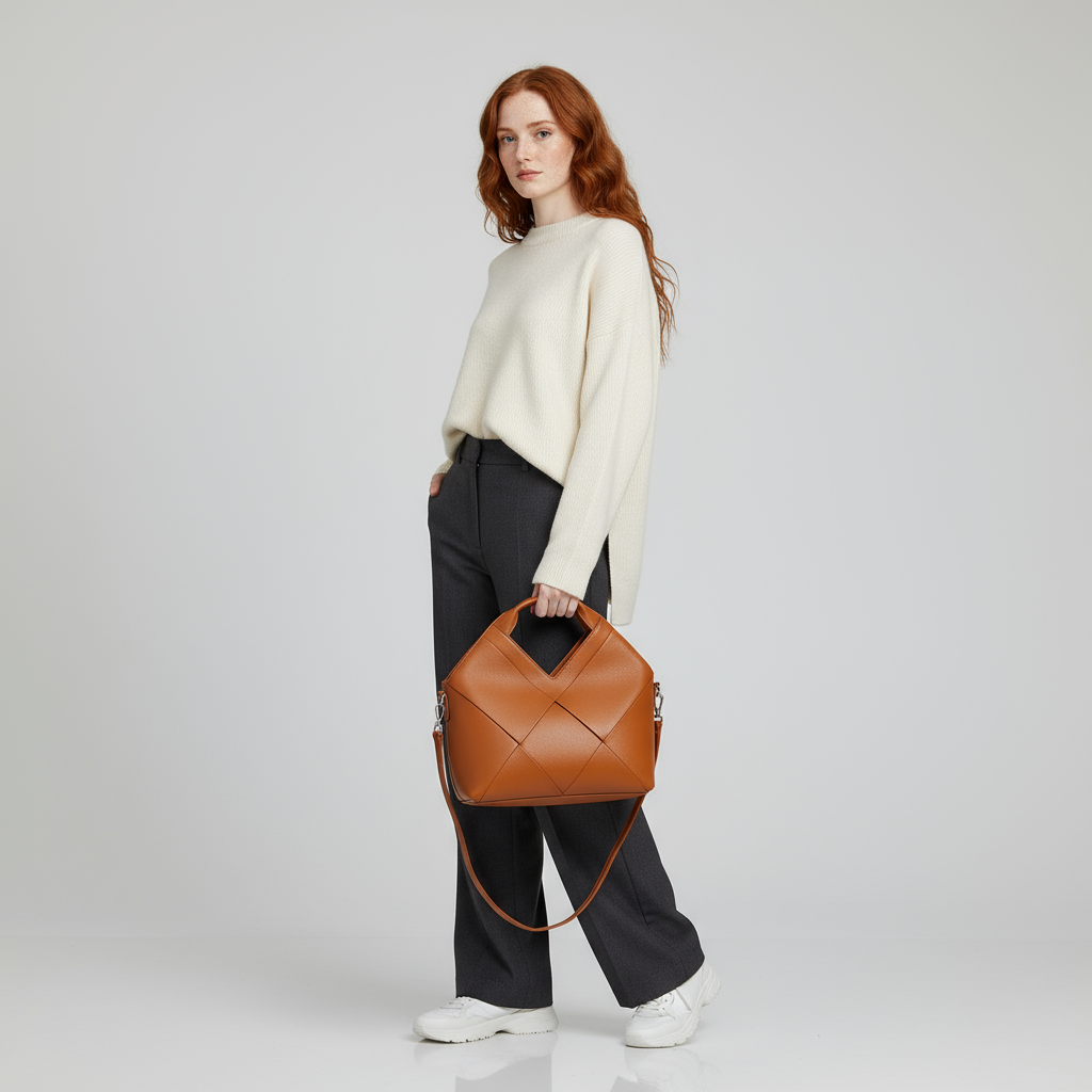 Contour | Borsa in pelle con manico a V