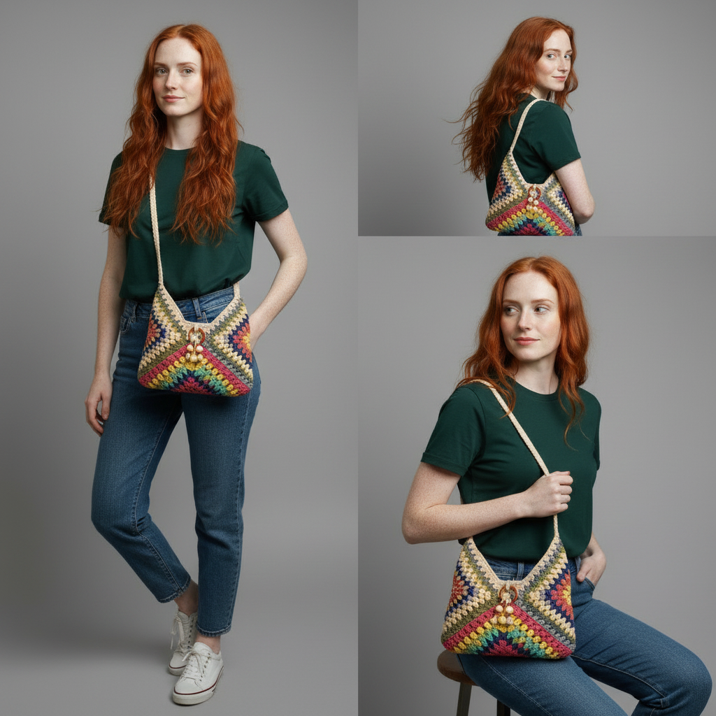 Noelle | Borsa all'uncinetto a righe