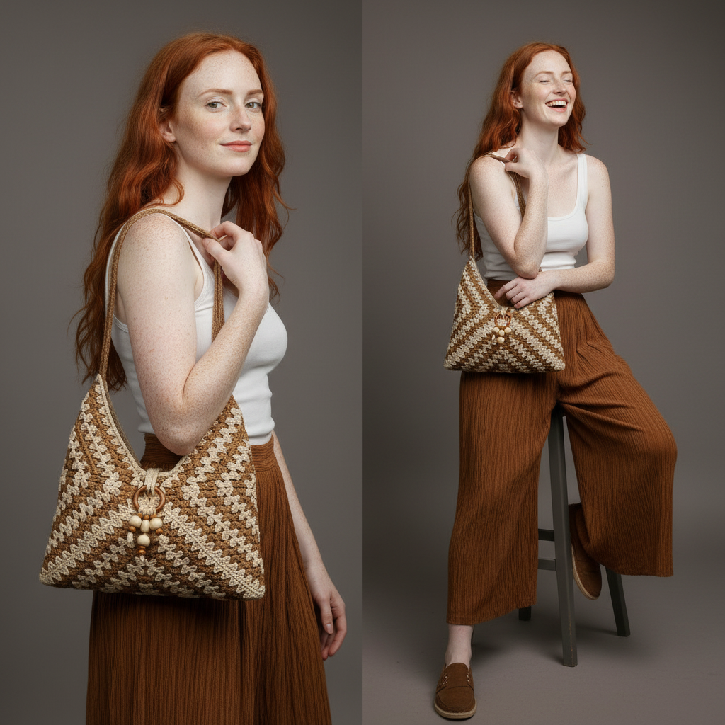 Noelle | Borsa all'uncinetto a righe