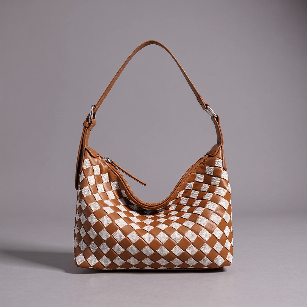 Tori | Borsa hobo intrecciata bicolore