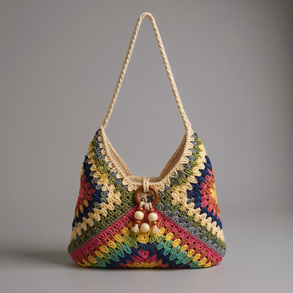 Noelle | Borsa all'uncinetto a righe