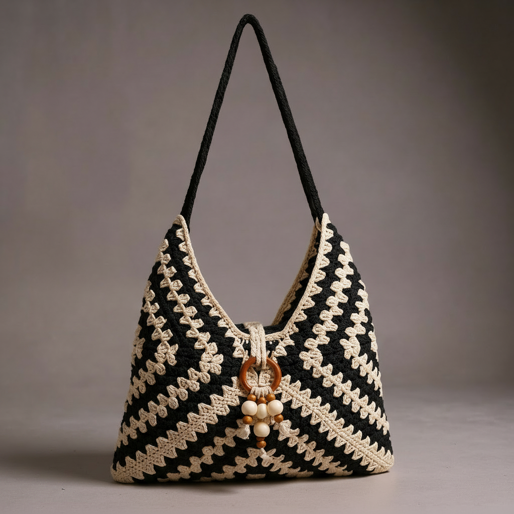 Noelle | Borsa all'uncinetto a righe