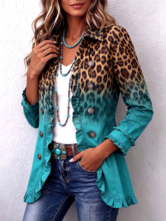 Giacca Lia Conti · Leopard Turchese