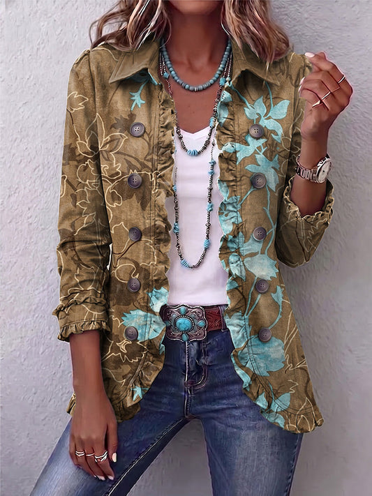 Giacca Lia Conti · Camouflage Ocra