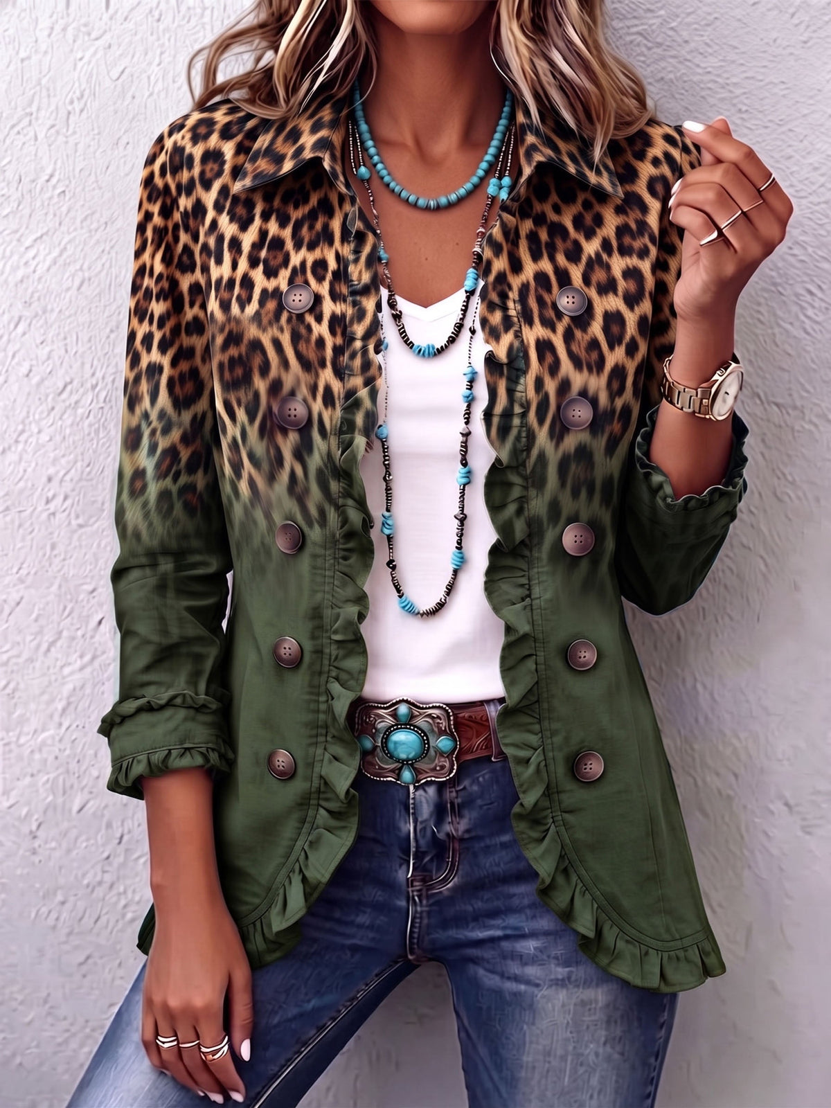 Giacca Lia Conti · Leopard Smeraldo